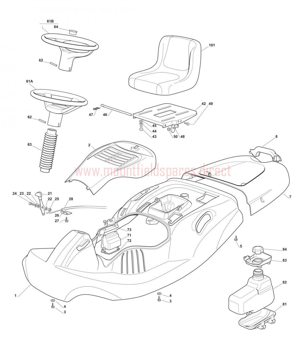 BODY WORK assembly Mountfield R25M 725M 2008 model