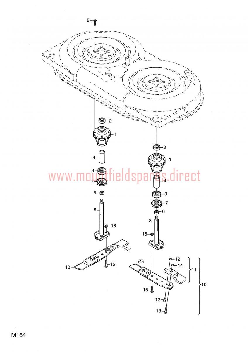 MOWER DECK 85 cm BLADES assembly | Mountfield 2100 Series Mower Decks