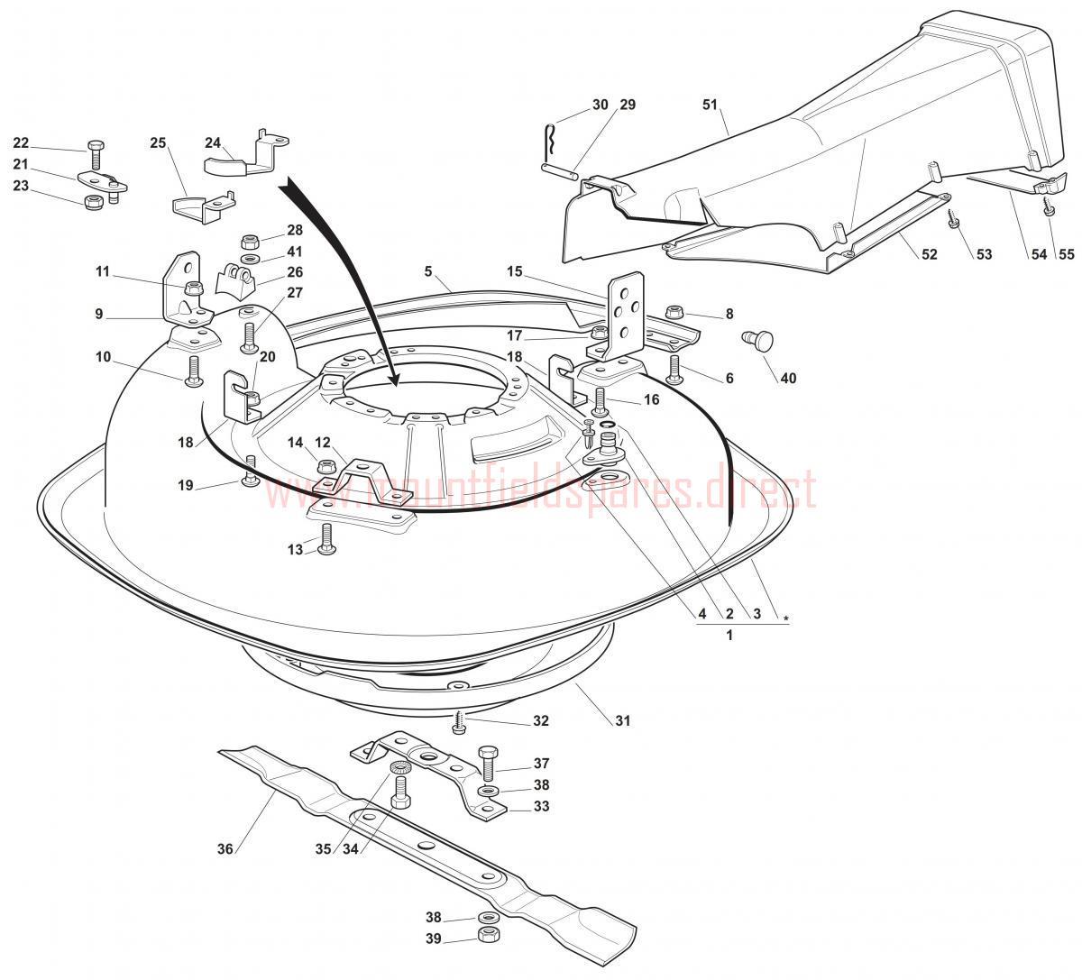 MOWER DECK assembly Mountfield 725M 20100406 2007 model