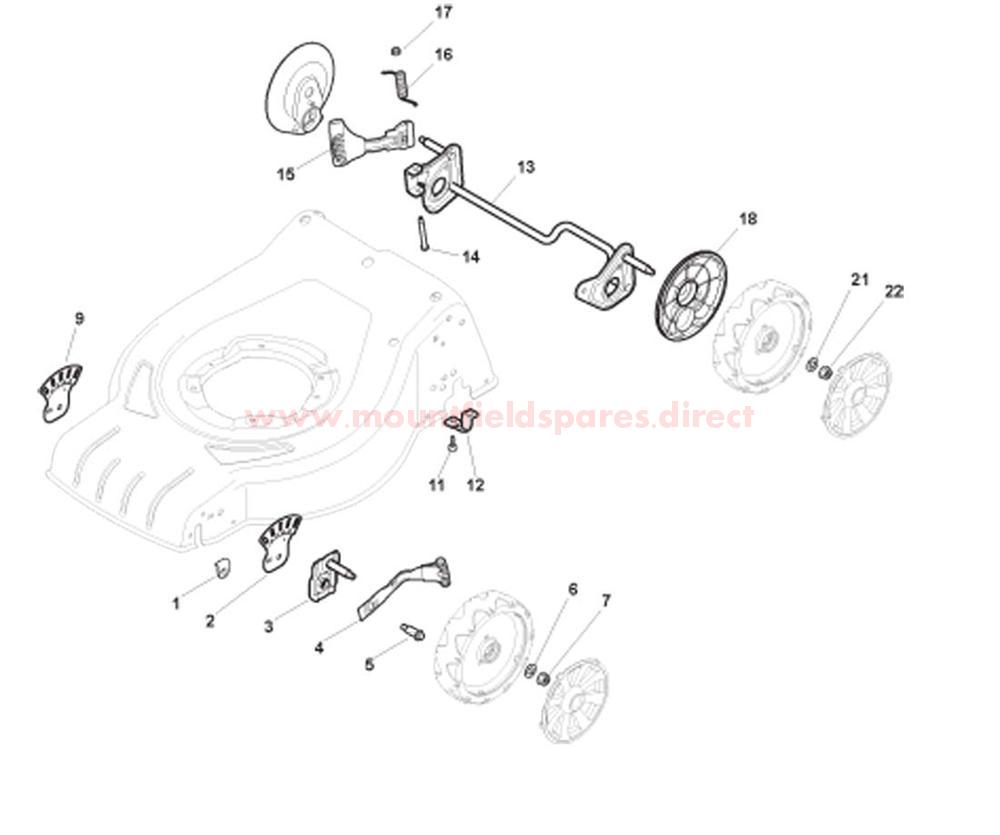 Deck And Height Adjusting assembly Mountfield SP425 20140108 2014 model