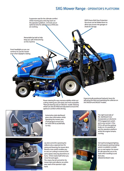 Iseki SXG Ride on Mower Range