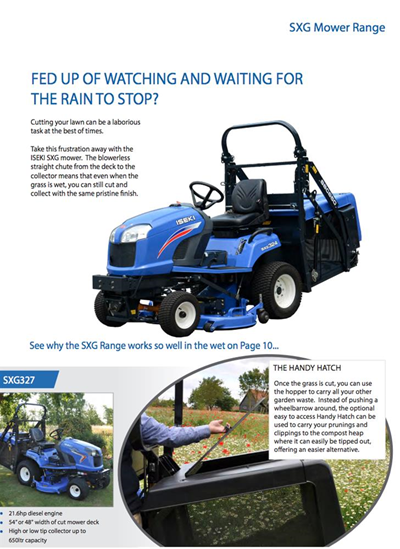 Iseki SXG Ride on Mower Range