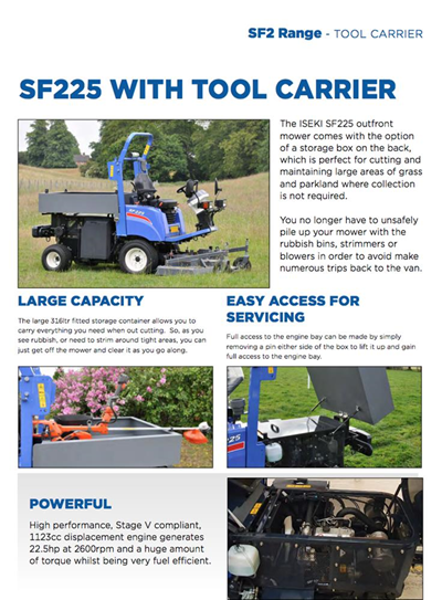 Iseki SF2 Front Cut Ride on Mower Range