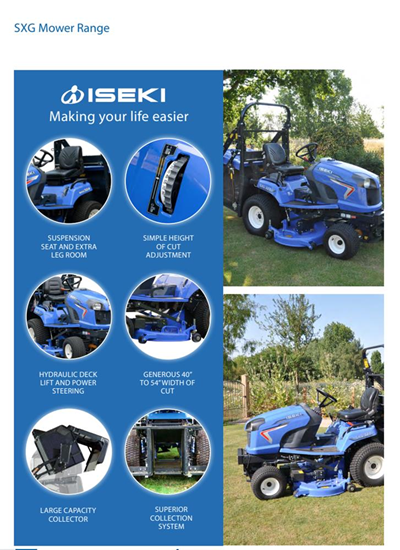 Iseki SXG Ride on Mower Range