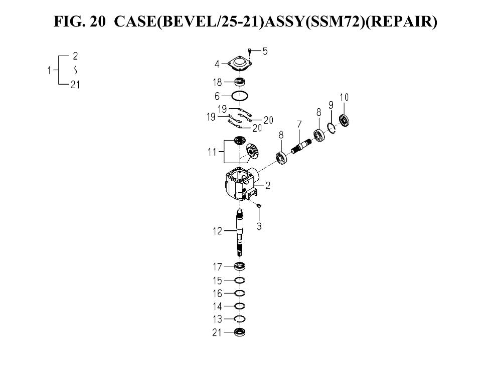 CASE(BEVEL/25-21)ASSY(SSM72)(REPAIR)(8654-201T-0100) assembly 